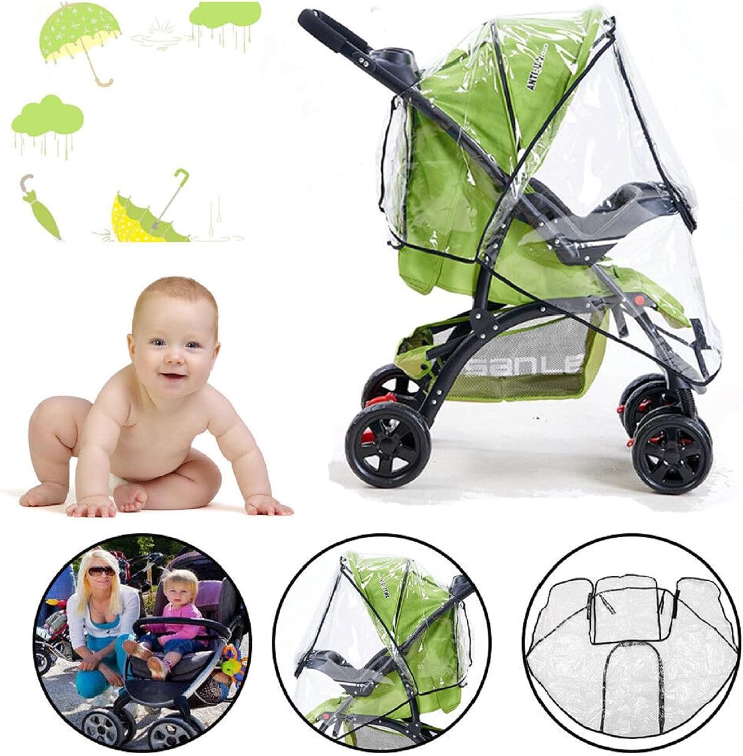 Baby Stroller Rain Cover, Univ - đánh giá và giá Stroller Rain Cover