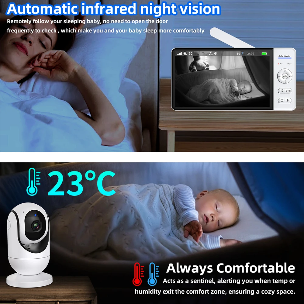 No WiFi 7 Inch Baby Monitor 2- - đánh giá và giá Baby Products Video