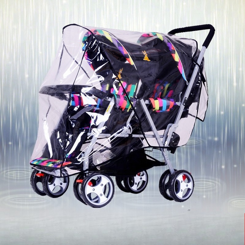 Double Seats Twin Baby Strolle - đánh giá và giá Stroller Rain Cover