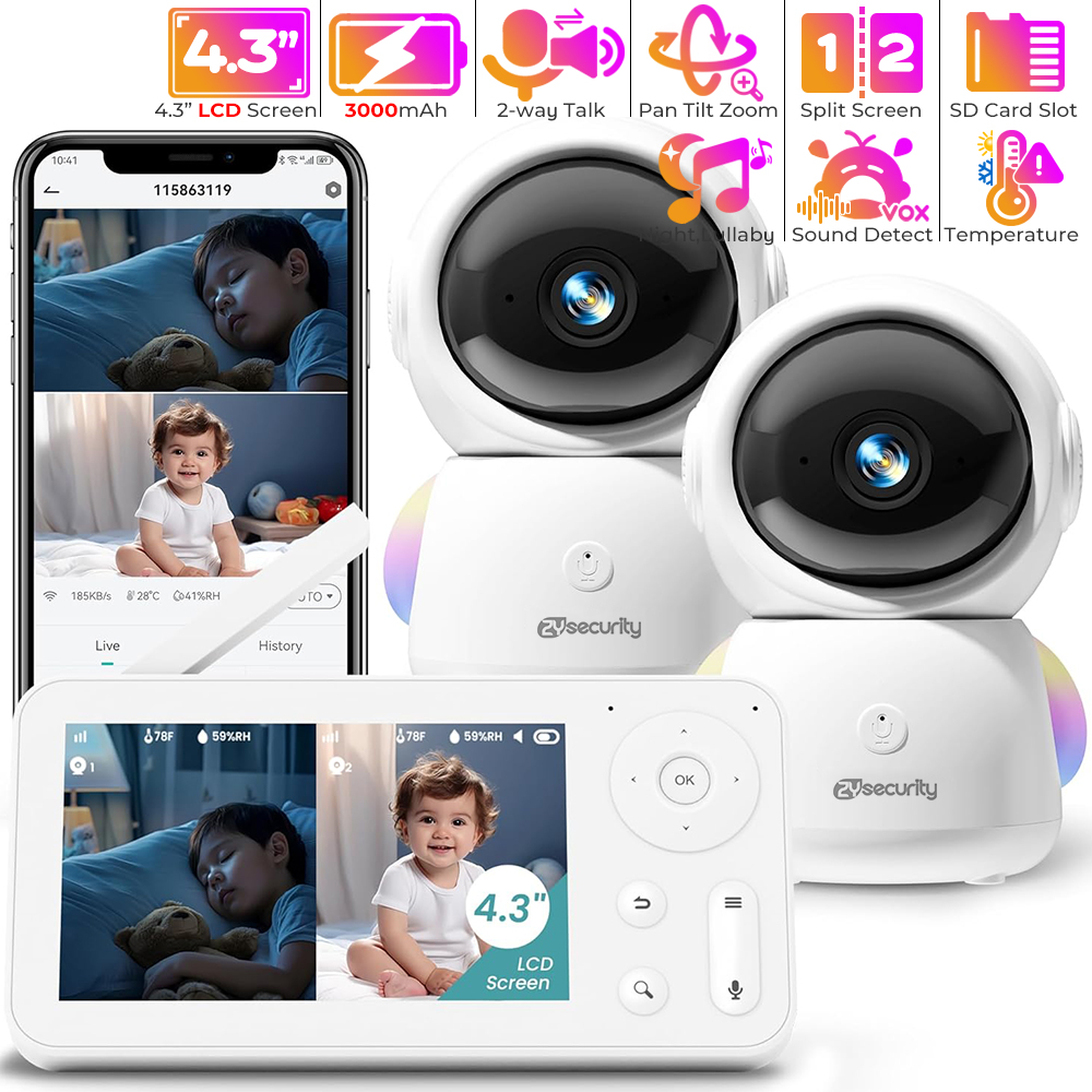 2K Baby Monitor with 2 Cameras - đánh giá và giá Baby Products Video
